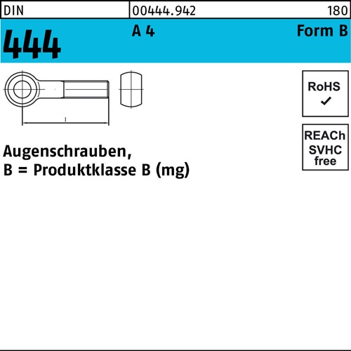 Augenschraube DIN 444 FormB BM 12x 60 A 4 10 Stück