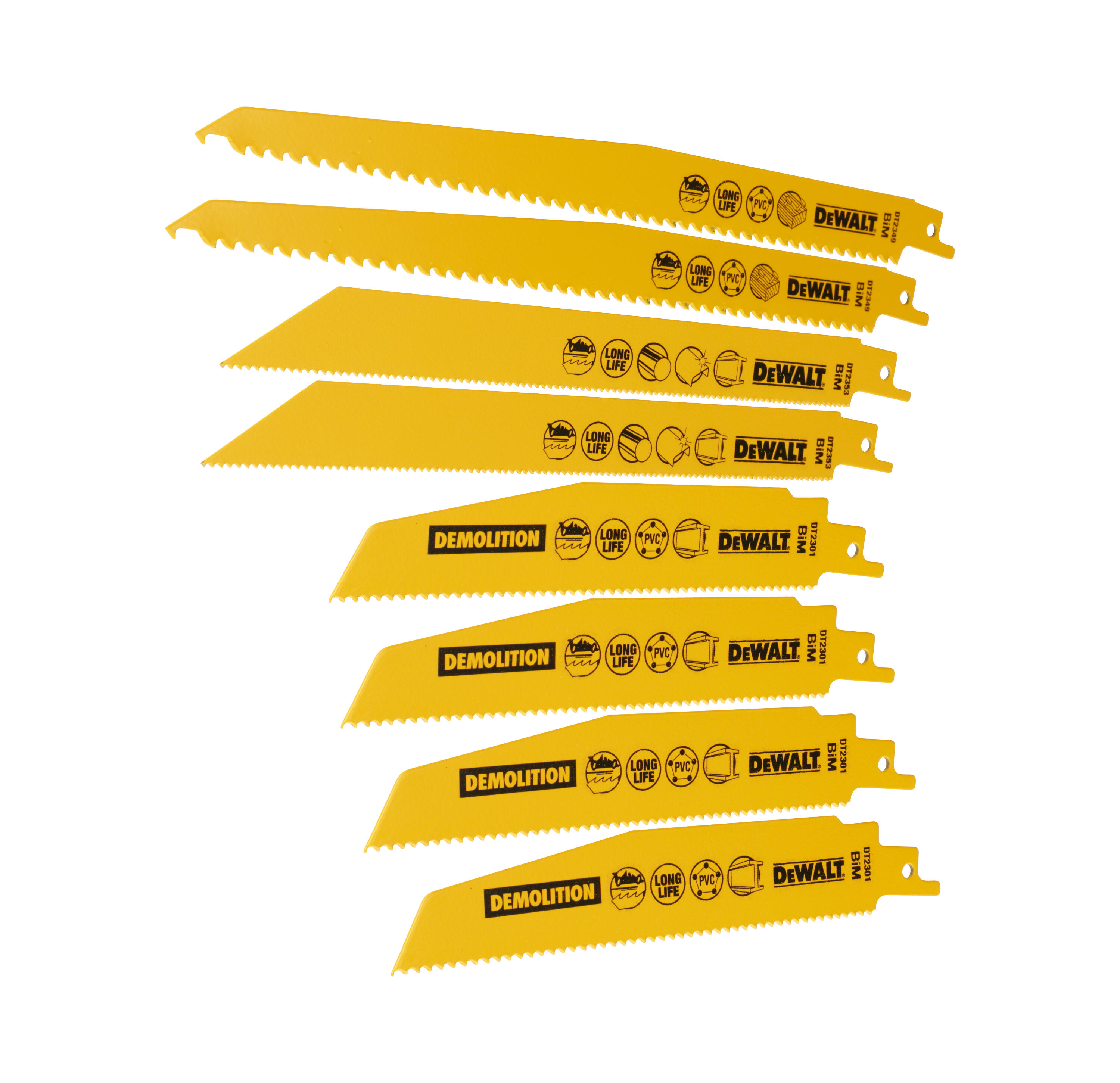 DEWALT DT2442-QZ Säbelsägeblätter BIM, Set 8-tlg.