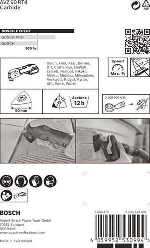 Bosch Schleifplatte EXPERT Sanding Plate AVZ 90 RT4 D.90mm Carbide-RIFF 