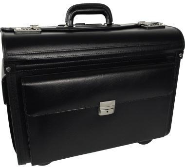 Soennecken Pilotenkoffer Leipzig 5174 Leder mit rollen schwarz