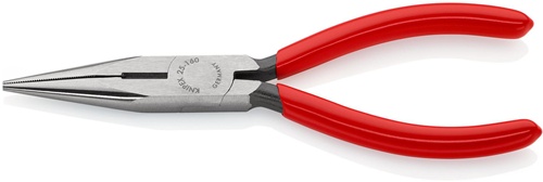 Flachrundzange L.160mm flach/rund ger.pol.Ku.-Überzug KNIPEX