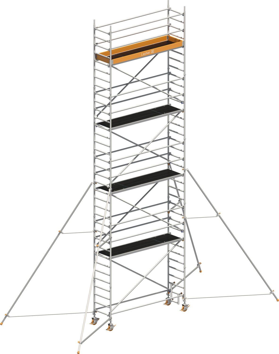 Layher Fahrgerüst Uni Standard P2 mit Gerüststützen - 5 m Typ: 1401148 | SH: 8,2 m / AH: 10,20 m