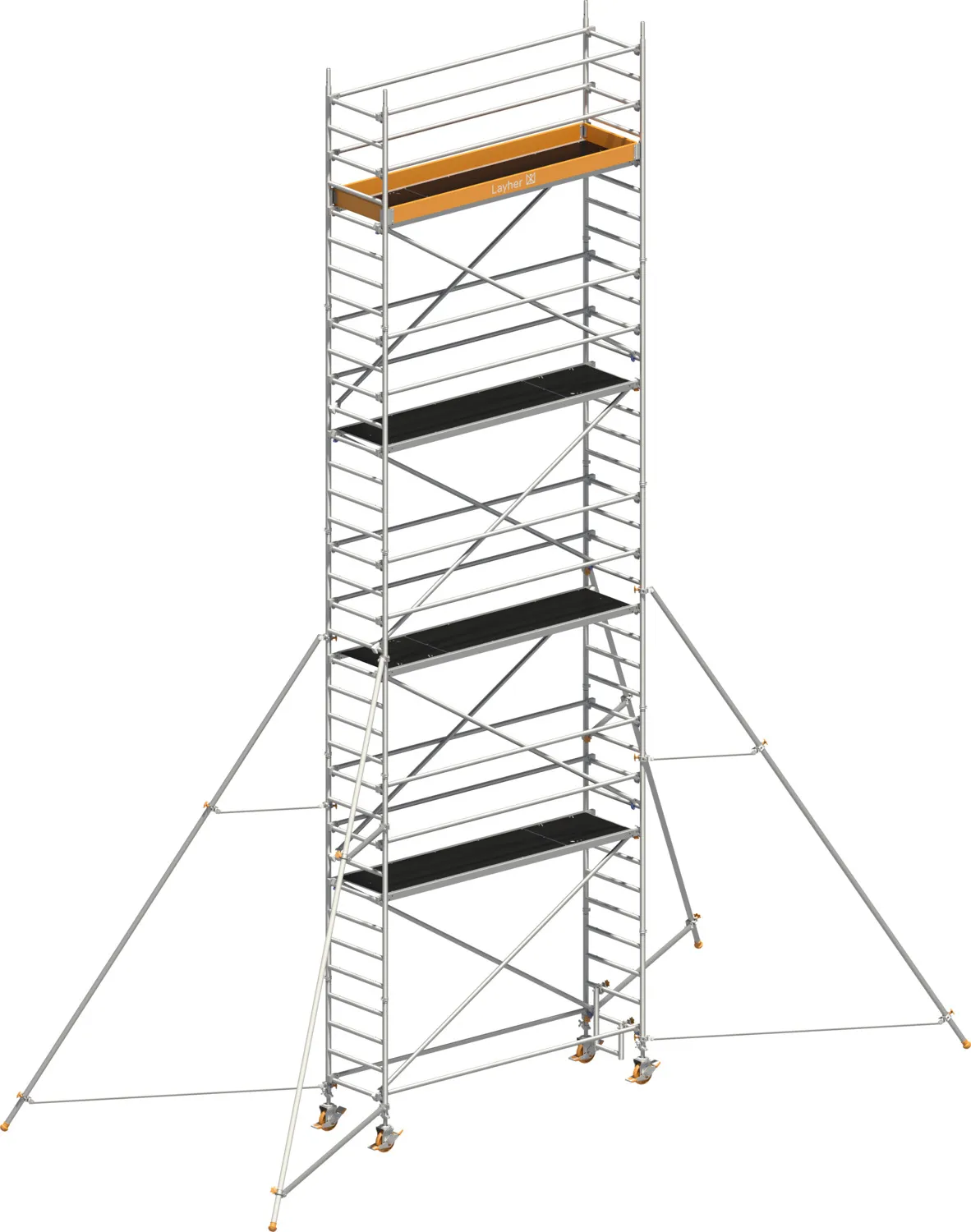 Layher Fahrgerüst Uni Standard P2 mit Gerüststützen - 5 m Typ: 1401148 | SH: 8,2 m / AH: 10,20 m
