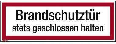 Hinweisschild Brandschutztür 297x105mm Folie