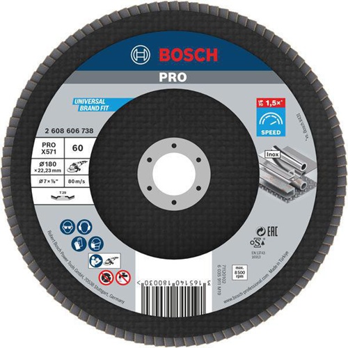 Bosch Fächerschleifscheibe PRO X571 Scheiben-D.180mm Körnung 60 gewinkelt