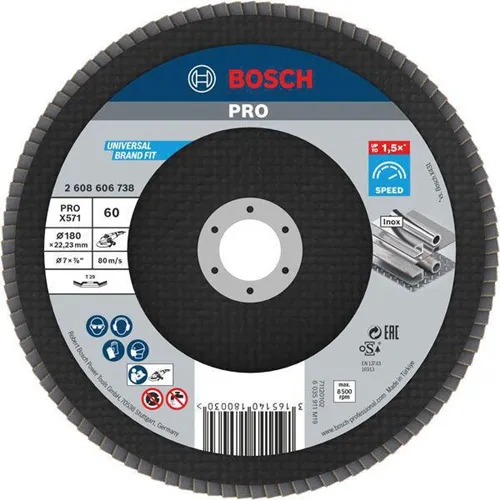 Bosch Fächerschleifscheibe PRO X571 Scheiben-D.180mm Körnung 60 gewinkelt