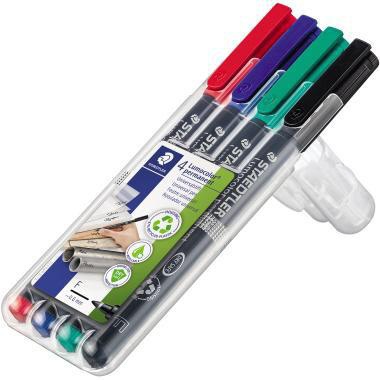 STAEDTLER Folienstift Lumocolor 318 WP4 0,6mm sort. 4 St./Pack.