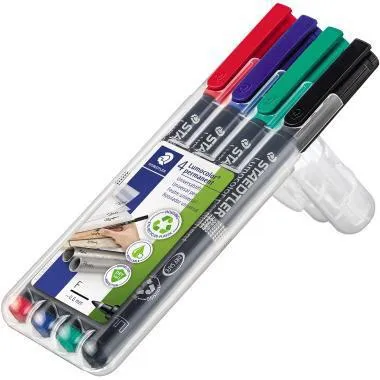 STAEDTLER Folienstift Lumocolor 318 WP4 0,6mm sort. 4 St./Pack.