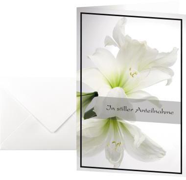 SIGEL Trauerkarte Amaryllis DS006 11,5x17cm 10 St./Pack. +Umschläge