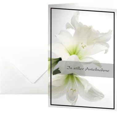 SIGEL Trauerkarte Amaryllis DS006 11,5x17cm 10 St./Pack. +Umschläge