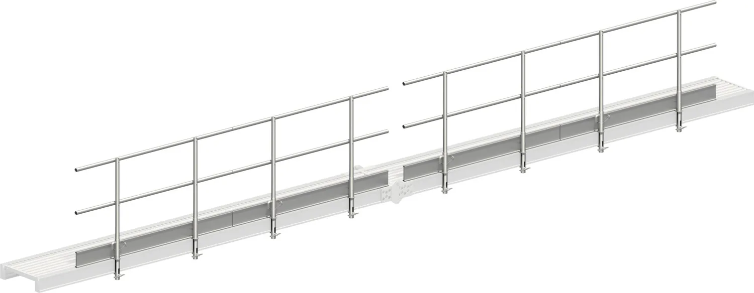 Layher Dreiteiliger Seitenschutz für Alu-Steg 600 (faltbar) 1349915 mit Länge: 9,15 m (einseitig)