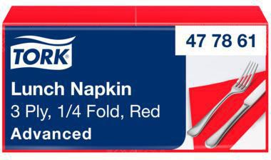 Tork Serviette 477861 33x33cm 3lg. 1/4 Falz rot 150 St./Pack.