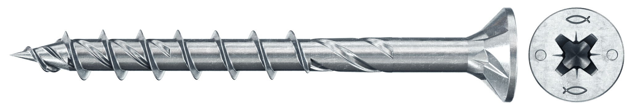 fischer PowerFast FPF II CZP 6,0 x 70 BC 30 Senkkopf mit Kreuzschlitz PZ Teilgewinde galvanisch verzinkt, blau passiviert