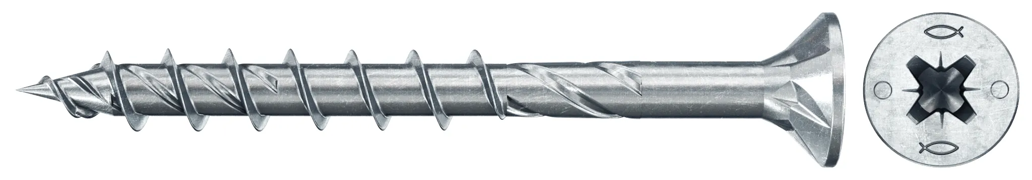 fischer PowerFast FPF II CZP 6,0 x 70 BC 30 Senkkopf mit Kreuzschlitz PZ Teilgewinde galvanisch verzinkt, blau passiviert
