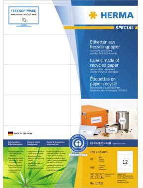 HERMA Etikett 10733 RC 105x48mm natur ws 960St
