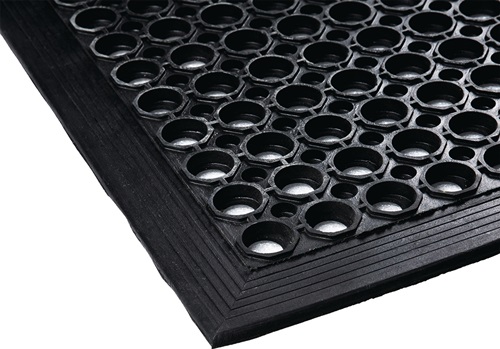 Anti-Ermüdungsmatte B.0,9m L.1,5m D.12mm schwarz NR/SBR o.Gewebeeinlage