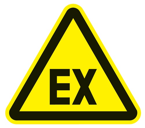 Warnzeichen ASR A1.3/DIN EN ISO 7010 200 mm Explosionsfähige Atmosphäre