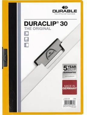 DURABLE Klemmmappe DURACLIP 30 220009 DIN A4 Hartfolie orange