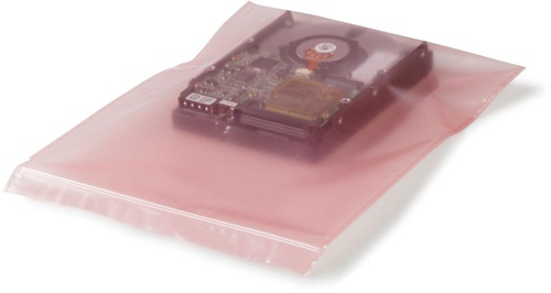 Druckverschlussbeutel antistatisch Maße 100x150mm S.100µ rosa aminfreies LDPE