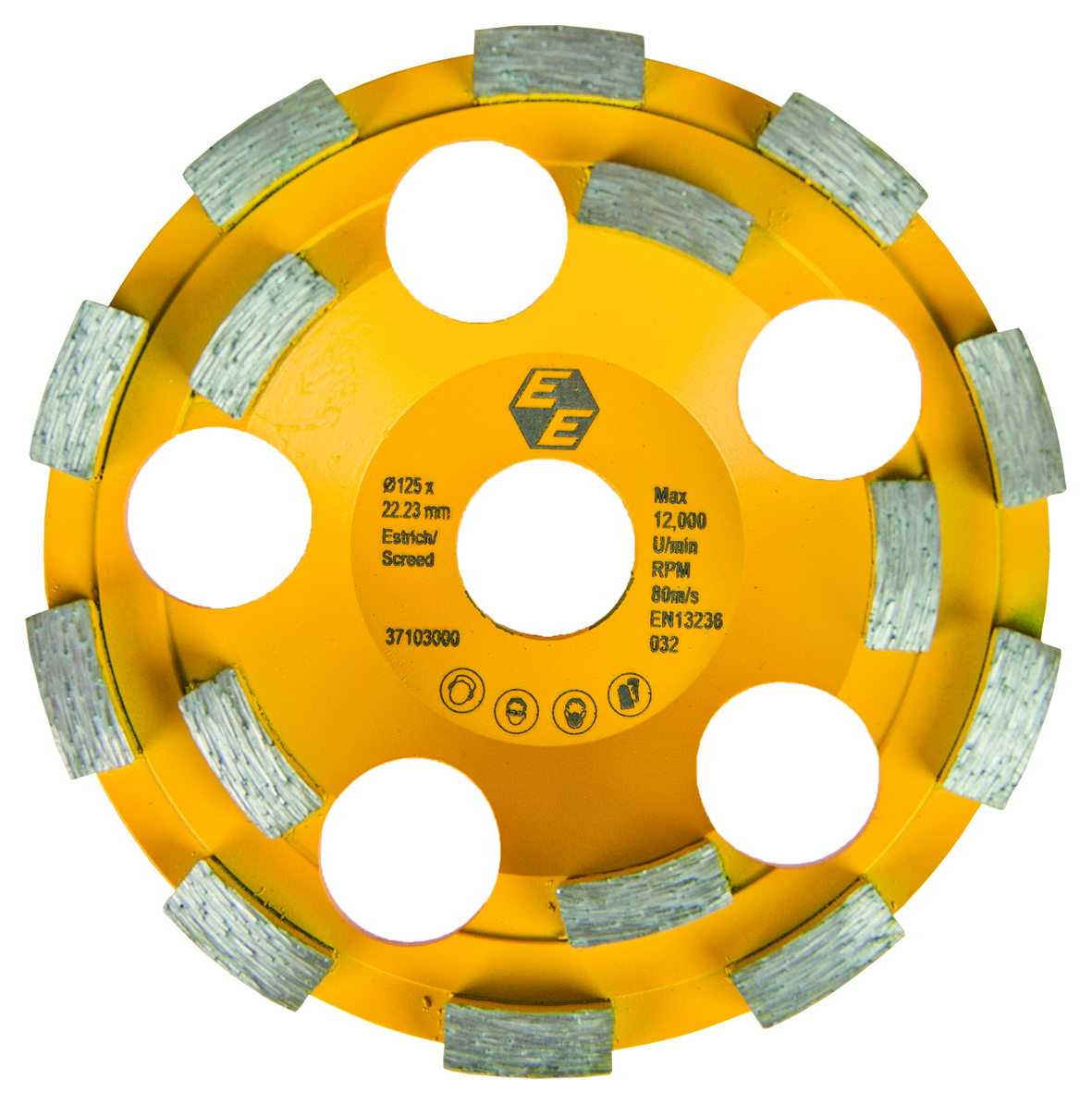 EIBENSTOCK Diamant-Schleifteller Ø 125 mm für Estrich (gelb)