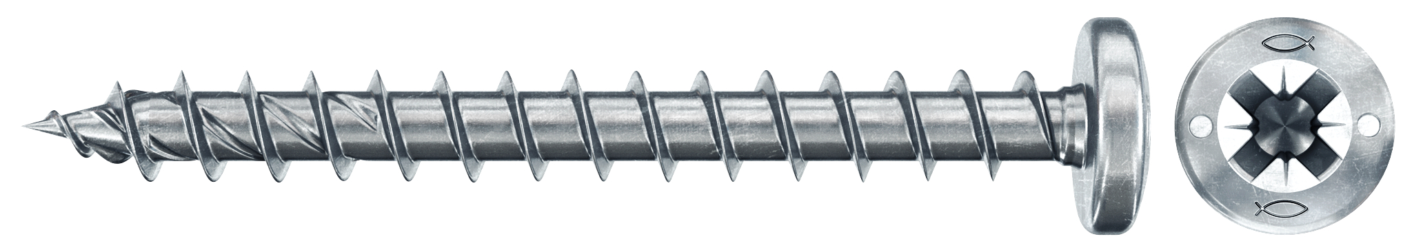 fischer PowerFast FPF II PZF 4,5x35 BC 200 Panhead mit Kreuzschlitz PZ Vollgewinde galvanisch verzinkt, blau passiviert