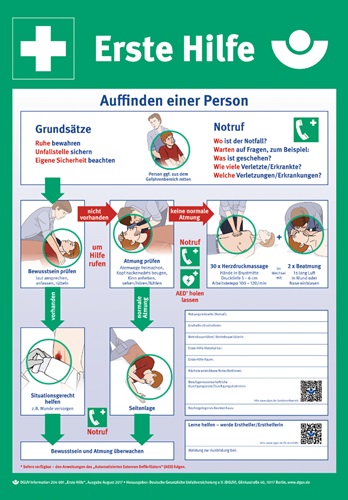 Erste-Hilfe-Plan n.DGUV Information 204-001 L410xB590mm Ku.