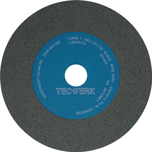 TECWERK Schleifbockscheibe Ø150xB20x32mm 80 Form A SCg