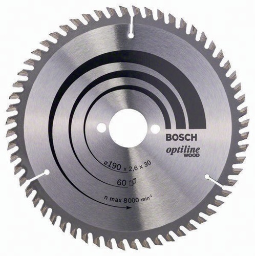 Bosch Kreissägeblatt PRO Wood AD 190mm Z.60 WZ Bohr.30mm Schnitt-B.2,6mm