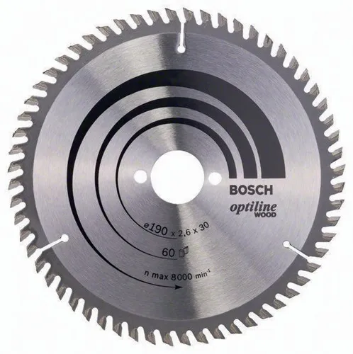 Bosch Kreissägeblatt PRO Wood AD 190mm Z.60 WZ Bohr.30mm Schnitt-B.2,6mm