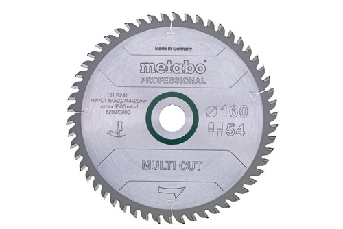 Kreissägeblatt multi cut professional HW/CT D160xB2,2x20mm 54Z. FZ/TZ