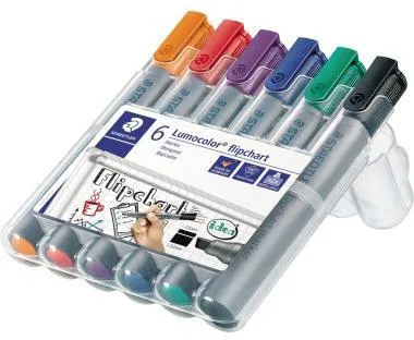 STAEDTLER Flipchartmarker Lumocolor 356 B WP6 2-5mm sort. 6 St./Pack.