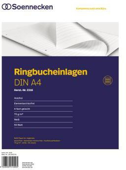Soennecken Ringbucheinlage 2316 DIN A4 70g liniert 50 Bl./Pack.