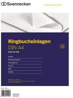 Soennecken Ringbucheinlage 2316 DIN A4 70g liniert 50 Bl./Pack.