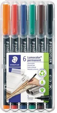 STAEDTLER Folienstift Lumocolor 313 WP6 0,4mm sortiert 6 St./Pack.