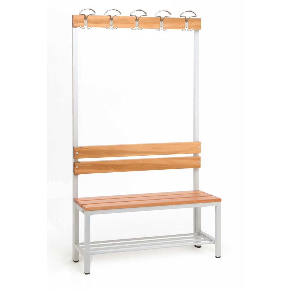 Steinbock® Umkleidesitzbank, 1-seitig mit Hakenleiste, Breite 1.000 mm