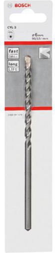 Bosch Betonbohrer Silver Percussion CYL-3 D.6mm Arbeits-L.90mm L.150mm Schaft-D.5,5mm