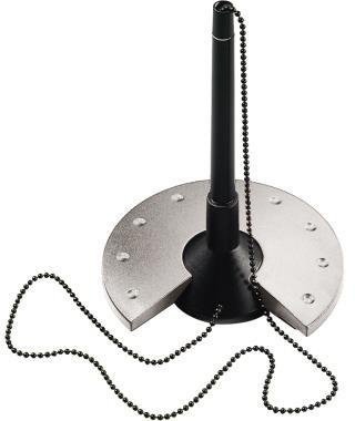 helit Kugelschreiberständer H6220399 10x15,5x10cm Kette sw/si