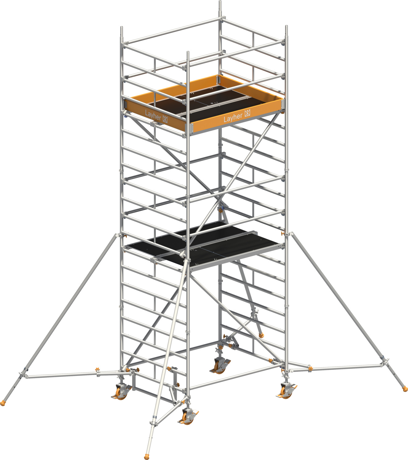 Layher Fahrgerüst Uni Kompakt P2 mit Gerüststützen Typ: 1405024 | SH: 4,2 m / AH: 6,20 m