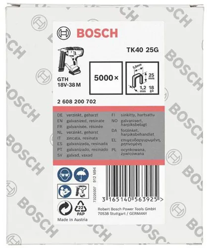 Bosch Klammer TK40 25G BxL 5,8x25mm Dicke 1,2mm geharzt verzinkt