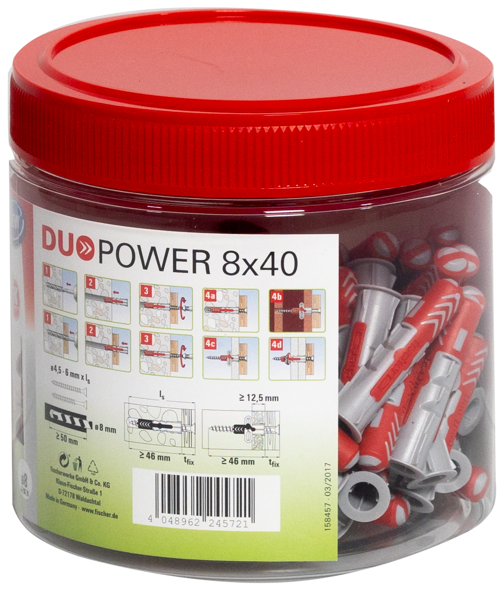 fischer DuoPower 8 x 40 Runddose