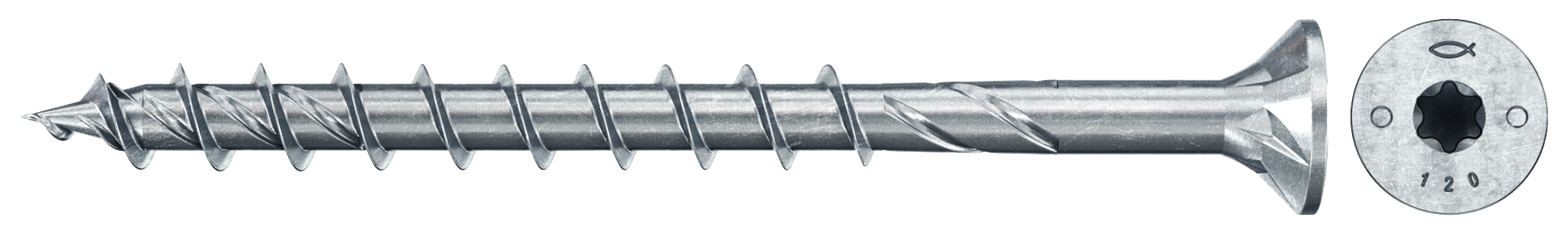 fischer PowerFast FPF II CTP 10,0 x 120 BC 50 Senkkopf mit Innenstern TX Teilgewinde galvanisch verzinkt blau passiviert