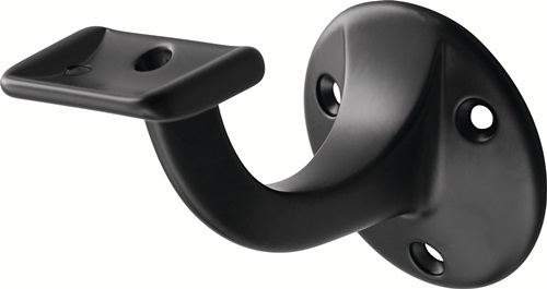 Handlaufträger 3507 Alu.ku.-besch.schwarz D.Wandplatte 56mm ger.Auflage HERMETA