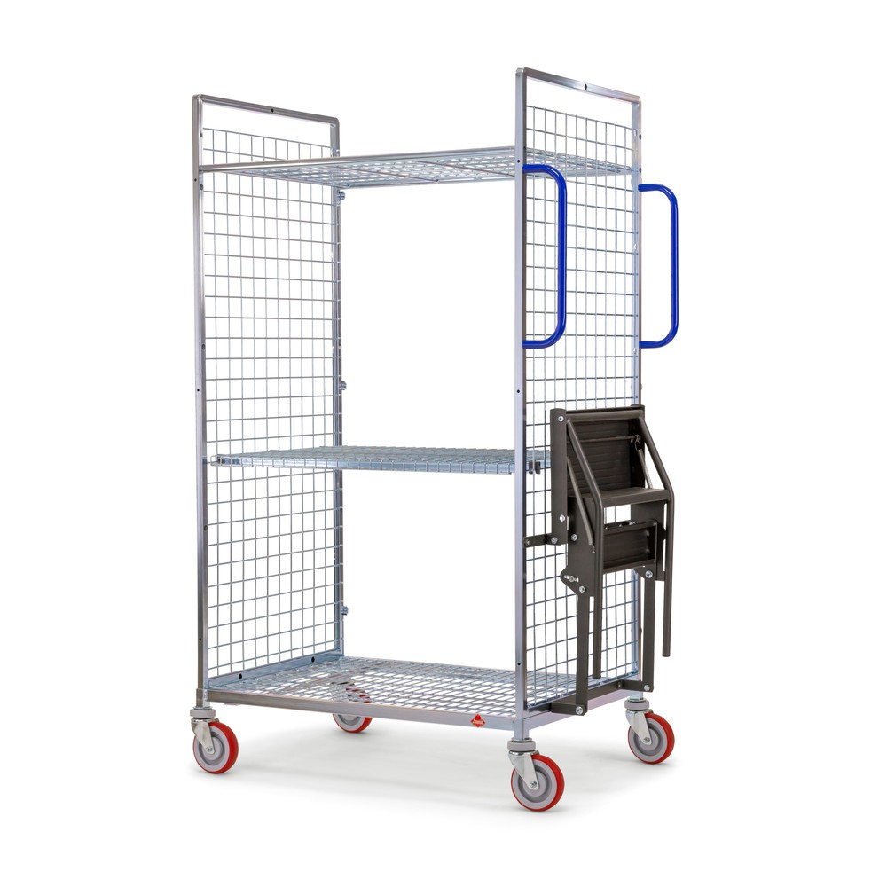 Ameise® Kommissionierwagen AK-M, 2 Gitterwände, inkl. 1 Zwischenboden