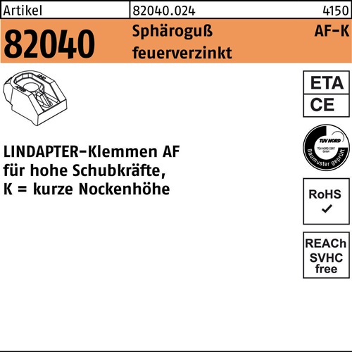 Klemme R 82040 KM 16 Sphäroguß feuerverz. 1 Stück LINDAPTER