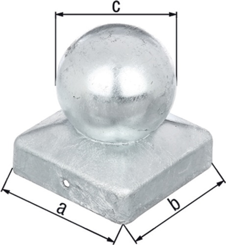 Pfostenkappe 70x70mm D.60mm eck.m.Kugelkopf TZN GAH