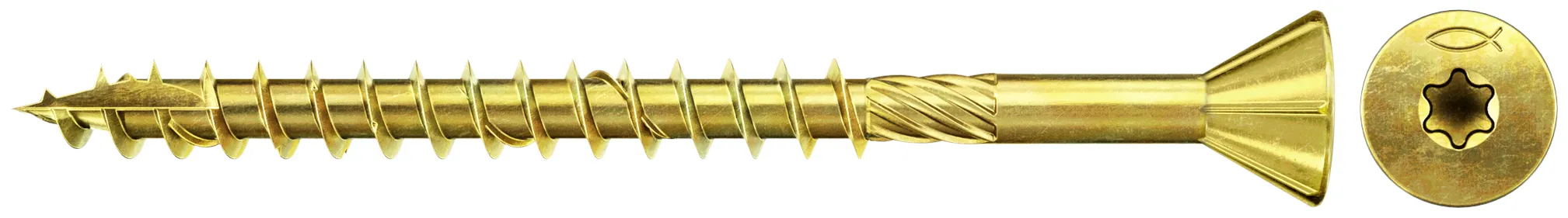 fischer MDF-Plattenschraube 3,5 x 40 Senkkopf gelbverzinkt Teilgewinde Innenstern TX