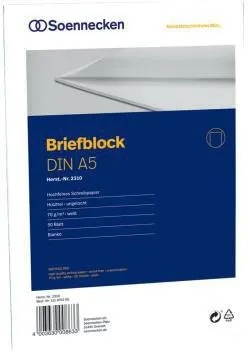Soennecken Briefblock 2310 DIN A5 70g blanko 50Blatt weiß