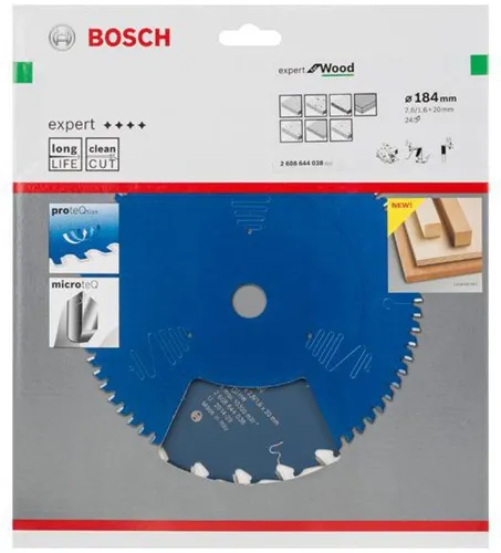 Bosch Kreissägeblatt Expert for Wood D.184mm 20mm 24Zähne WZ Schnitt-B.2,6mm