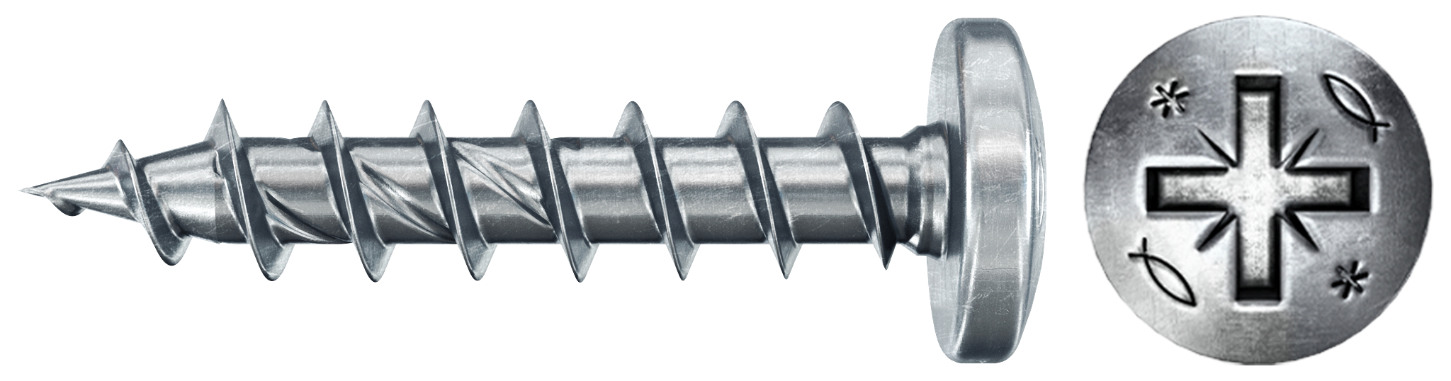 fischer PowerFast FPF II PZF 3,0x12 BC 200 Panhead mit Kreuzschlitz PZ Vollgewinde galvanisch verzinkt, blau passiviert