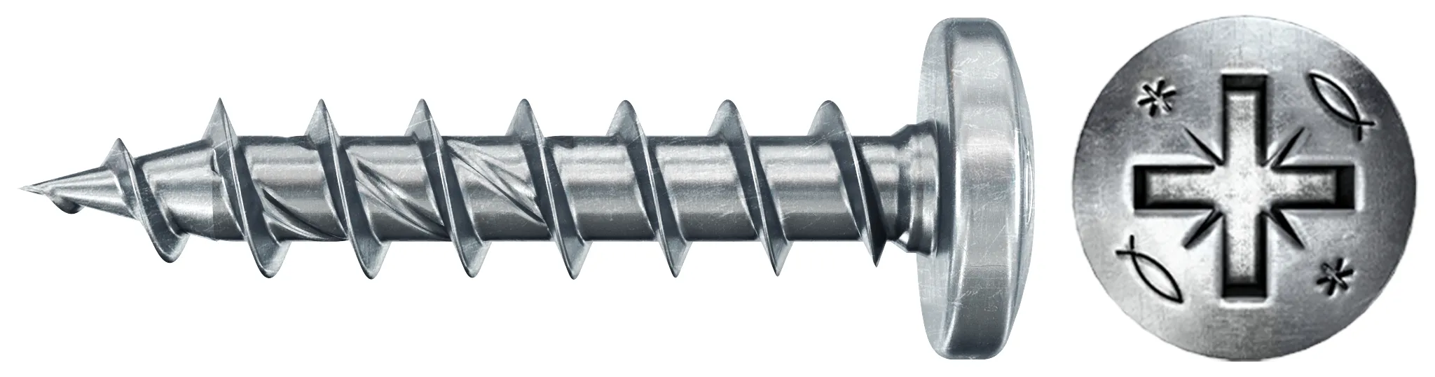 fischer PowerFast FPF II PZF 3,0x12 BC 200 Panhead mit Kreuzschlitz PZ Vollgewinde galvanisch verzinkt, blau passiviert